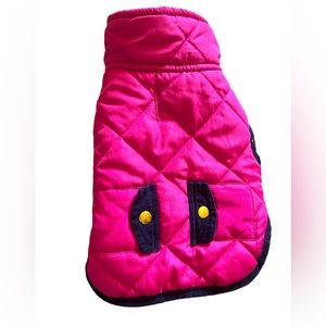 Classy Quilted Dog Coat with Faux Snap Pockets*